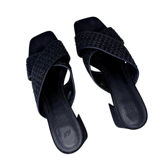 H&M Shoes - Worn Once! Knot Slip On Slides Sandals Block Heels Black Size 39